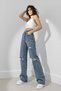 Denisa 90's Stretch Loose Women's Ice Blue Snow Super High Waist Loose Leg Denim Jeans - 3