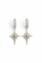 Zircon Stone Silver Color Brass Polar Star Model Women's Earrings Non-Tarnish |   Stylish and Durable Jewelry - 3