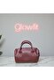 Women's Burgundy Mini Shoulder & Hand Bag – Single Compartment with Zipper and Adjustable Long Strap (17X13X10 cm) - 4