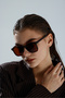 Bone Framed Square Brown Unisex Uv Protection Sun Glasses - 2