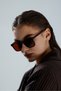 Bone Framed Square Brown Unisex Uv Protection Sun Glasses - 4