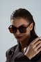 Bone Framed Square Brown Unisex Uv Protection Sun Glasses - 3