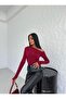 Women's Draped Boat Neck Fingerhole Blouse - 6
