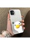 iPhone 11 Compatible Silicone Edge Hard Back Anti-Fall Case Sweet Duck