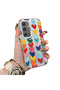 Samsung Galaxy S24 Compatible Silicone Edge Hard Back Anti-Fall Case Colorful Heart - 2