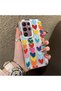 Samsung Galaxy S22 Ultra Compatible Silicone Edge Hard Back Anti-Fall Case Colorful Heart - 4