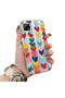 Realme C21 Compatible Silicone Edge Hard Back Anti-Fall Case Colorful Heart - 2