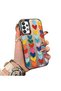 Samsung Galaxy A73 Compatible Silicone Edge Hard Back Anti-Fall Case Colorful Heart - 2