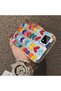 Realme C21 Compatible Silicone Edge Hard Back Anti-Fall Case Colorful Heart - 3