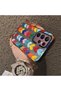 Samsung Galaxy S22 Ultra Compatible Silicone Edge Hard Back Anti-Fall Case Colorful Heart - 3