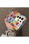 Samsung Galaxy S24 Ultra Compatible Silicone Edge Hard Back Anti-Fall Case Colorful Heart - 3