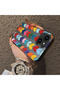 iPhone 15 Compatible Silicone Edge Hard Back Anti-Fall Case Colorful Heart - 4