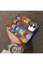 iPhone 11 Compatible Silicone Edge Hard Back Anti-Fall Case Colorful Heart - 4