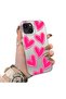 iPhone 15 Compatible Silicone Edge Hard Back Anti-Fall Case Heart Pattern - 3