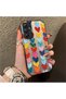 Samsung Galaxy A34 Compatible Silicone Edge Hard Back Anti-Fall Case Colorful Heart - 4