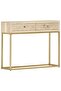 Console Table Gold 90x30x75 cm Solid Mango Wood
