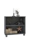 Sideboard HAMAR Dark Grey 85x35x80 cm Solid Wood Pine - 4