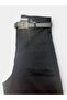 Black High Waist Raw Hem Straight Fit Belted Jean - 4