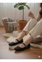 Tweed Fabric Mary Janes Ballet Flats Stylish Buckled Orthopedic Sole Everyday Shoes - 2