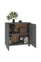 Sideboard HAMAR Dark Grey 85x35x80 cm Solid Wood Pine - 5
