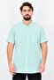 Men Classisc Fit Stripe Short Sleeve Casual Shirt, Mint Green