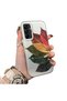 Samsung Galaxy A15 Compatible Silicone Edge Acrylic Back Colorful Leaf Protective Case - 2