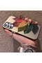 Samsung Galaxy A72 Compatible Silicone Edge Acrylic Back Colorful Leaf Protective Case - 3