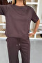 Women's Crew Neck Regular Fit Basic T-Shirt Brown - Ms0001353 - 2