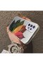 Samsung Galaxy A72 Compatible Silicone Edge Acrylic Back Colorful Leaf Protective Case - 4