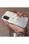Samsung Galaxy A32 Compatible Silicone Edge Acrylic Back White Flower Protective Case