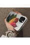 iPhone 16 Pro Max Compatible Silicone Edge Acrylic Back Colorful Leaf Protective Case - 4