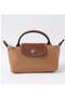 Classic Mini Makeup Bag, Handbag, Shoulder Bag, Handheld Small Bag Light Yellow Brown - 2