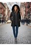 Women's Zippered Youth Sports Large Size Waterproof Hooded Fur Short Nova Coat 1186 - 2