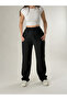 Black Corded Fabric Women's Baggy Pants Coc2672