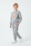 3 Thread Round Neck Basketball Hoop Print Detailed Thick Winter Boys' Tracksuit Set - 2