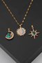 Gold Stainless Steel Necklace Set with Interchangeable Pendant – 3-Piece Women's Necklace - 2