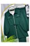 Shirt Collar Zippered Lace-Up Double Set [Includes Jacket and Pants] - 2