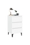 Bed Cabinet with Metal Legs 2 pcs White 40x35x69 cm - 2