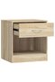 Nightstand 2 pcs with Drawer Oak Colour - 6