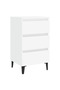 Bed Cabinet with Metal Legs 2 pcs White 40x35x69 cm - 4