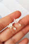 Flower Mini Drop Earrings - 925 Sterling Silver - 7