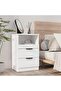 Bedside Cabinet White Engineered Wood
