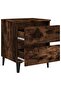 Bed Cabinets with Metal Legs 2 pcs Smoked Oak 40x35x50 cm - 7
