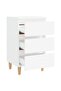 Bed Cabinets with Solid Wood Legs 2 pcs White 40x35x69 cm - 5