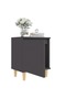 Bed Cabinet with Solid Wood Legs Grey 40x30x50 cm - 2