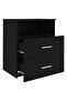Bed Cabinet Black 50x32x60 cm - 4