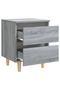 Bed Cabinets with Solid Wood Legs 2 pcs Grey Sonoma 40x35x50 cm - 5