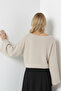 Women's Beige Spanish Sleeve Model Knitwear Sweater - 7