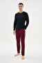 100% Cotton New Season Midi Collar Modern Design Pajama Set - 8