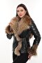 Women's Black Stylish Quality Real Fur Puffer Coat - 5